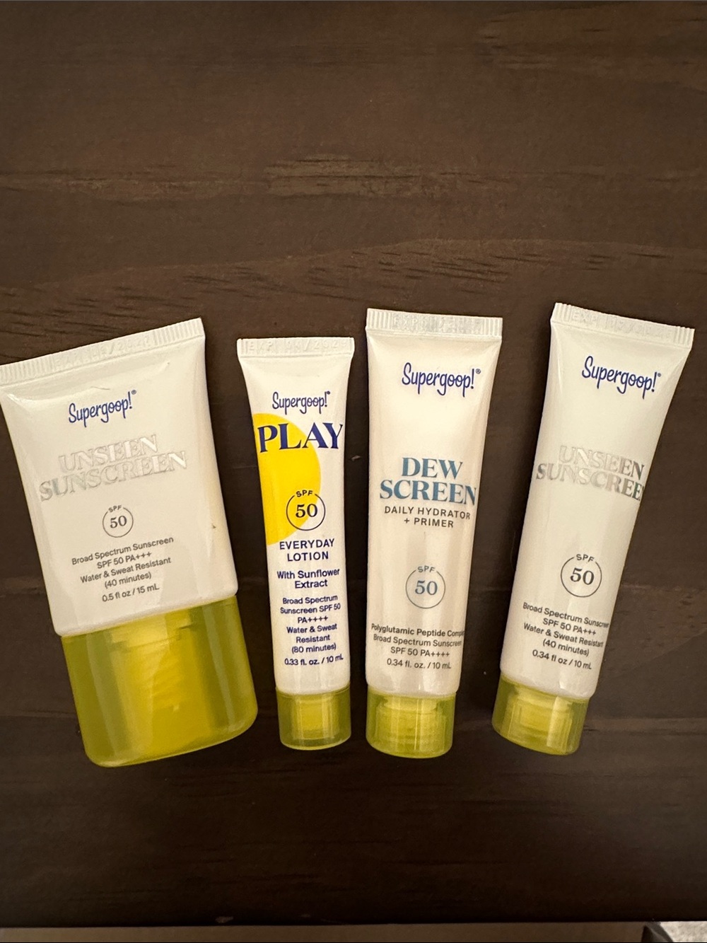 Supergoop! Sunscreen Set — 4 mini size tubes